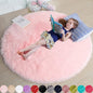 Amdrebio Pink Circle Round Fluffy Area Rug 4Ft by Amdrebio