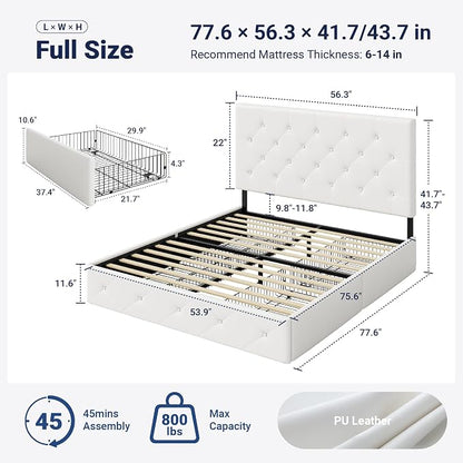 Allewie Upholstered Full Size Platform Bed Frame - Image 2