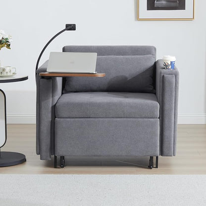 LEVNARY 3-in-1 Convertible Sleeper Chair Pull Out Bed, Single Sofa Chair Sleeper - Image 7