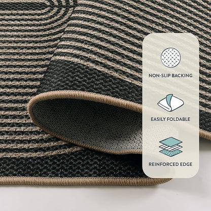 Lahome Modern Rainbow Easy Jute 4x6 Rug, Outdoor Patio Rug - Image 4