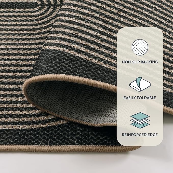 Lahome Enfys Modern Rainbow Easy Jute Rug, 6x9 Area Rugs - Image 4
