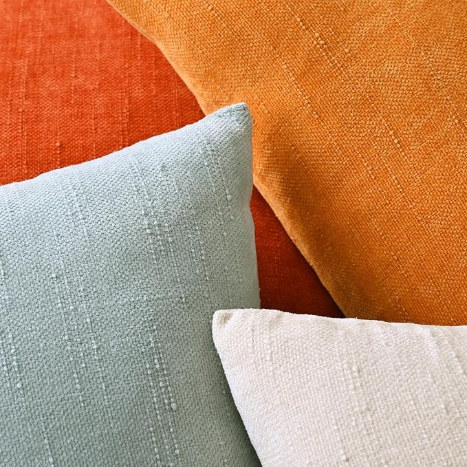 Set of 4 Soft Textured Decorative Throw Pillow Covers 20x20 Inch Cozy Farmhouse - Image 6