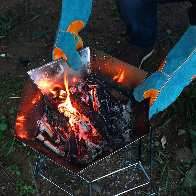 BEETRO 932℉ Heat Resistant Forge/Mig/Stick Welding Gloves for Oven/Grill/Fireplace/Furnace/Stove/Pot Holder/Wood Burner