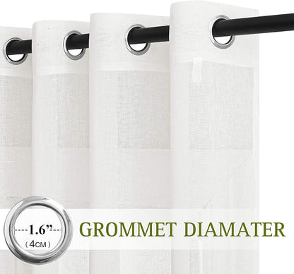 NICETOWN Linen Sheer Curtain 100 Inch Wide Privacy - Image 2