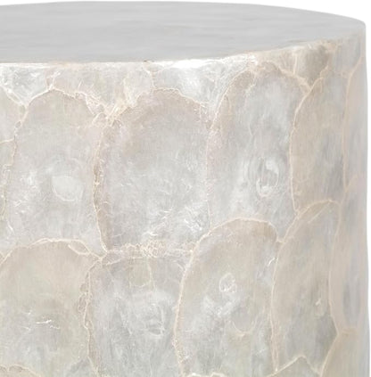 East at Main Capiz Shell Martini Table – White Accent Table, Small Decorative - Image 5