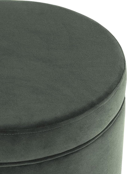 Homepop Home Decor | Upholstered Round Storage Ottoman | Ottoman - Image 6