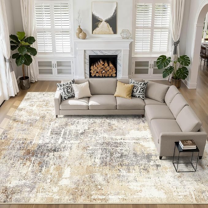 LOONGRUG 10x14 Area Rugs Washable Large Neutral Modern Living Room Rug | by LOONGRUG