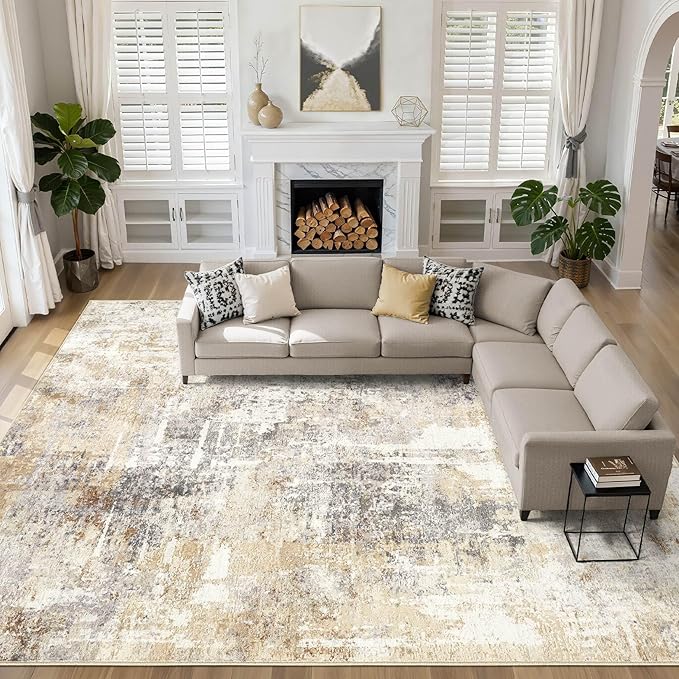 LOONGRUG 12x18 Area Rug Washable Large Neutral Modern Living Room Rugs | by LOONGRUG