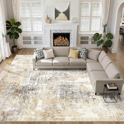 LOONGRUG 12x18 Area Rug Washable Large Neutral Modern Living Room Rugs | by LOONGRUG