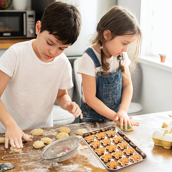 12 Pcs Baking Sheet Pan Set 9 x 6.7 x 1 Inches Cookie Sheet Small Toaster Oven Pans Stainless Steel Tray Barbecue Grill Pan Rectangle Trays Oven, Non-stick, Easy Clean