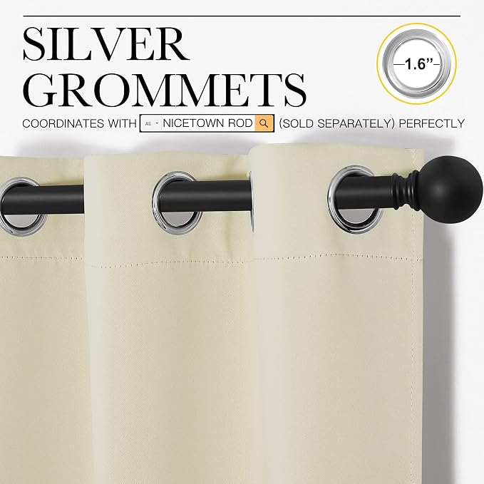 NICETOWN Kitchen Curtains for Decoration, Thermal Insulated Grommet Room - Image 3