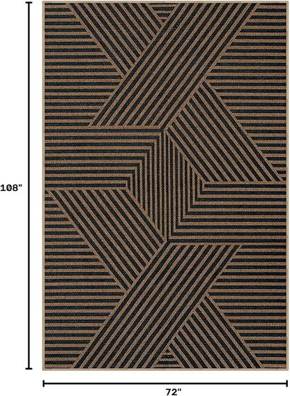 Lahome Modern Geometric Easy Jute Carpet, 6x9 Area Rugs - Image 2