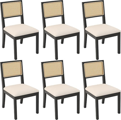 Westice Rattan Dining Chairs Set of 6, Farmhouse Natural Dining Room Chairs by ChairsforHomeLivingRoom