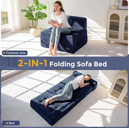 MAXYOYO 8" Folding Sofa Bed, Fold Out Chair Bed Sleeper Chair, Convertible - Image 3