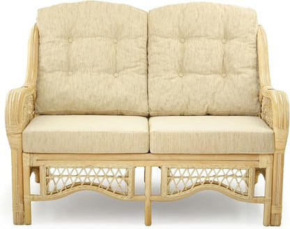 Malibu Lounge Loveseat Natural Color, Sofa Natural Rattan Wicker Handmade Design - Image 3