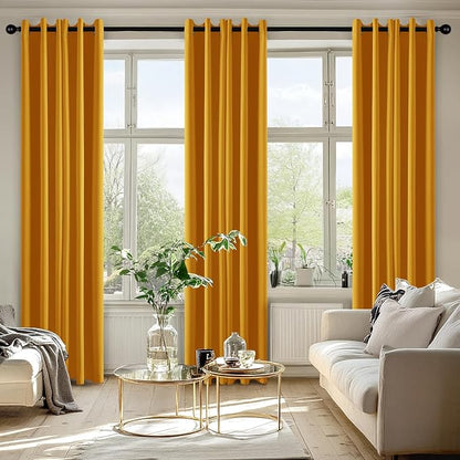 MIULEE Blackout Curtains for Bedroom 2 Panel 40x84 Inch Long Mustard Yellow | - Image 6
