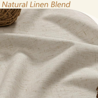100% Blackout Linen Curtains for Bedroom 90 inches Long, Thermal Insulated Room - Image 3