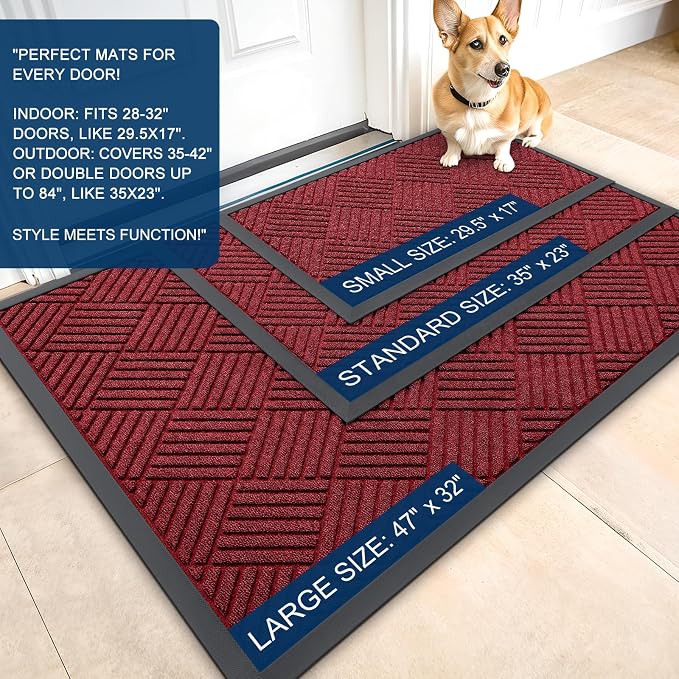 OLANLY Front Door Mat Outside Entrance 47x32, Waterproof Heavy-Duty Doormat | - Image 2