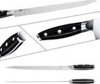 TUO Carving Knife - 12 Inch Brisket Carving Knife for Meat and Turkey - High Carbon German Steel - Pakkawood Handle with Gift Box - BLACK HAWK SERIES