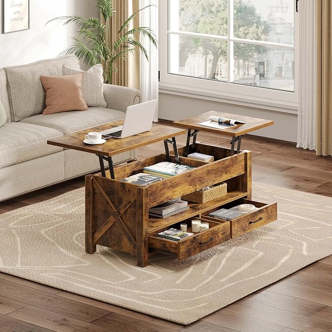 Seventable Coffee Table, 47.2" Lift Top Coffee Table - Image 6