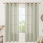 Sage Grey Linen Curtains 72 Inch by LAMIT