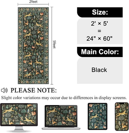 DUKINO 2x5 Rug for Hallway, Washable Animal Runner Rug Non Slip, Stain Resistant - Image 2