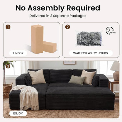 GRUSIGN 106" Oversized Sectional Boneless Sleeper Sofa Bed Couches - Image 4