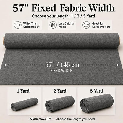 Mini Chenille Linen Blend Upholstery Fabric by the Yard, 57 Inch Wide Soft - Image 3