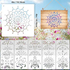 20 Pcs 4x4'' Mandala Stencils for Painting on Wood, Floor, Wall, Tile Fabric, Reusable Furniture Stencils Painting Template Mandala Template for DIY Rock Art Projects Decoration