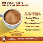 Joe'y Mushroom Coffee Alternative with Cacao and Dandelion Root, Chicory Coffee Substitute with Adaptogenic Superfoods, Vegan Gluten-Free Drink for Focus and Clean Energy without Jitters, 60 Servings