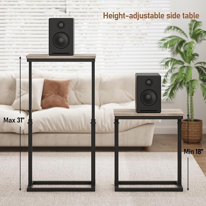 TUTOTAK End Table, Side Table, Tall Couch Table, Sofa Table, Living Room - Image 2