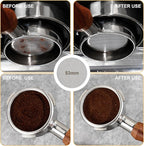 53mm Espresso Accessories,Wdt Tool espresso,Dosing Funnel And Coffee Puck Screen,Coffee Distributor,barista kit,0.4mm Stainless Steel 12pin Espresso Stirrer,With Additional 12 Replacement needles