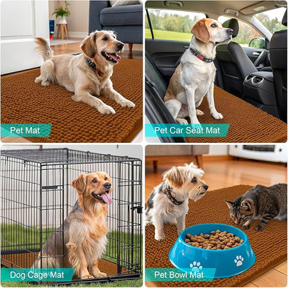 OLANLY Dog Door Mat for Muddy Paws 36x24, Super Absorbent Chenille Mud Mat | - Image 7