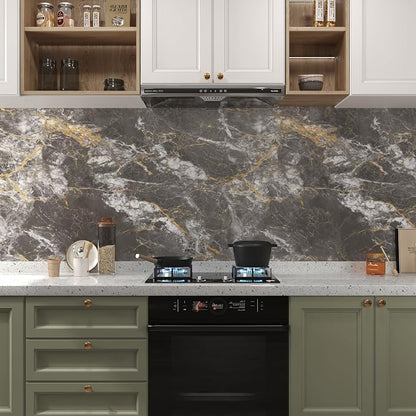BAYYA Countertop Covers Peel and Stick Wallpaper Glossy Marble Contact Paper - Image 4