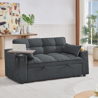 Auvsoce 65'' Convertible Sleeper Sofa Bed - Image 2