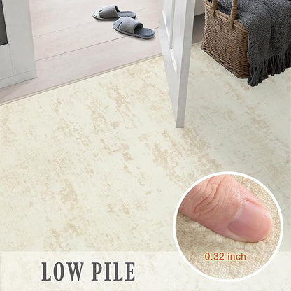 Area Rug Living Room: 3x5 Modern Washable Indoor Soft Carpet Beige | - Image 9
