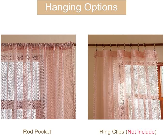 Sutuo Home Light Pink Boho Curtains 84 inches Long - Image 5