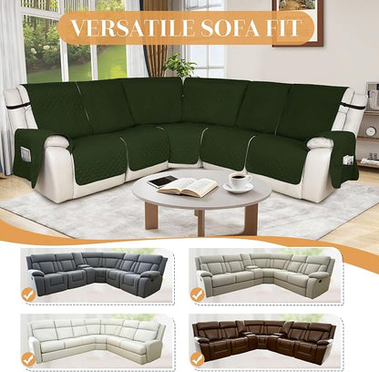 HDCAXKJ 100% Waterproof Reclining Sectional Couch Covers L Shape Recliner Sofa - Image 5