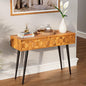Bme Console Modern Mid-Century 2 Drawers and Metal Legs, Unique Geometric by Bme