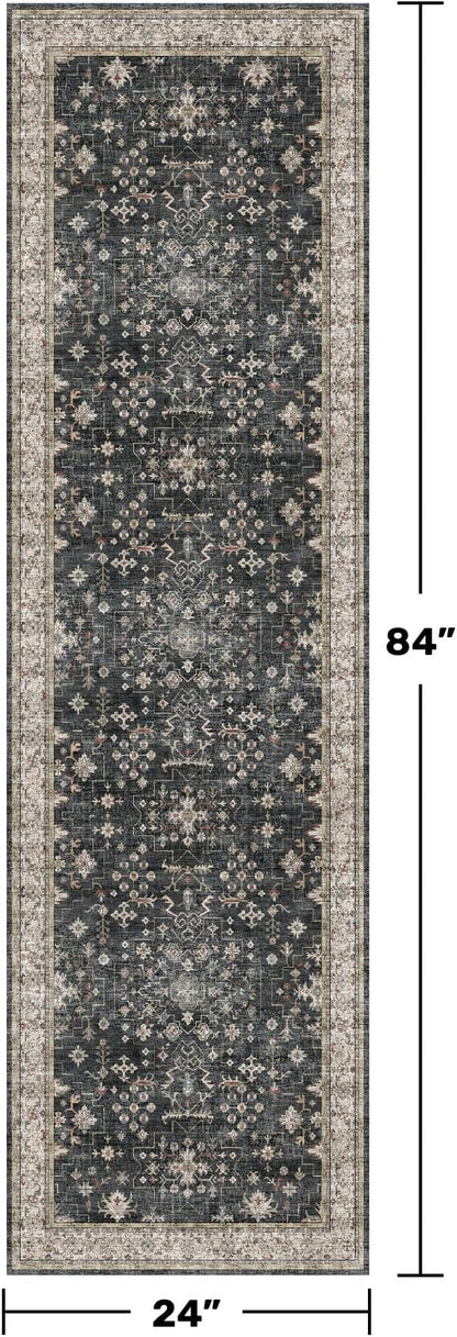 Black 2x7 Long Runner Rugs for Entryway, Throw Runners for Kitchen Hallway - Image 2