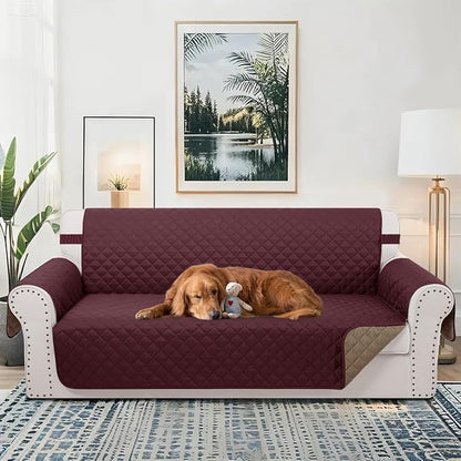 Reversible Oversized Sofa Covers, XL Sofa, Burgundy/Camel | Couch Cover - Image 2