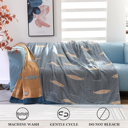 LUTBM Boho Throw Blanket for Bed 100% Cotton Ultra Soft Rustic Quilt Summer - Image 4
