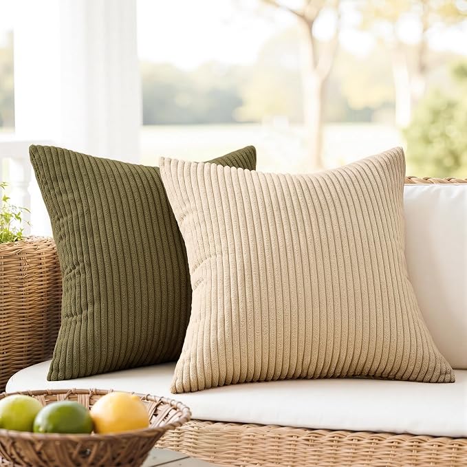 Topfinel Rust and Olive Green Velvet Throw Pillow Covers 24x24 Sofa Pillow - Image 2