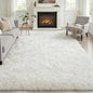 Area Rug Living Room Bedroom: 4x6 Fluffy Plush Shag Carpet Ivory | by Luxturiy