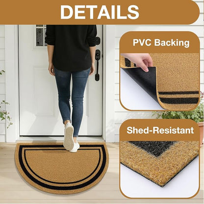 OLANLY Half Circle Front Door Mat, Low Profile Doormat, Stain and Fade Resistant - Image 4