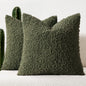 Faux Fur Throw Pillow Covers 20x20 Inch Set of 2 Boucle Neutral Decorative by Woaboy