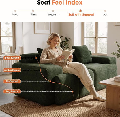 83.5" Boneless Loveseat Couch, Cloud Comfy Couches - Image 7