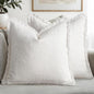 MIULEE Boho Linen Fringe Decorative Euro Throw Pillow Covers White 28x28 | Set by MIULEE