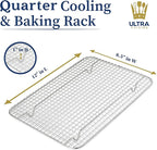 Ultra Cuisine Heavy Duty 100% Stainless Steel Cooling Rack for Cooking and Baking - Baking Rack & Wire Cooling Rack - Fits Half Sheet and Quarter Sheet Pans - 11.5''x16.5'' & 8.5''x12''