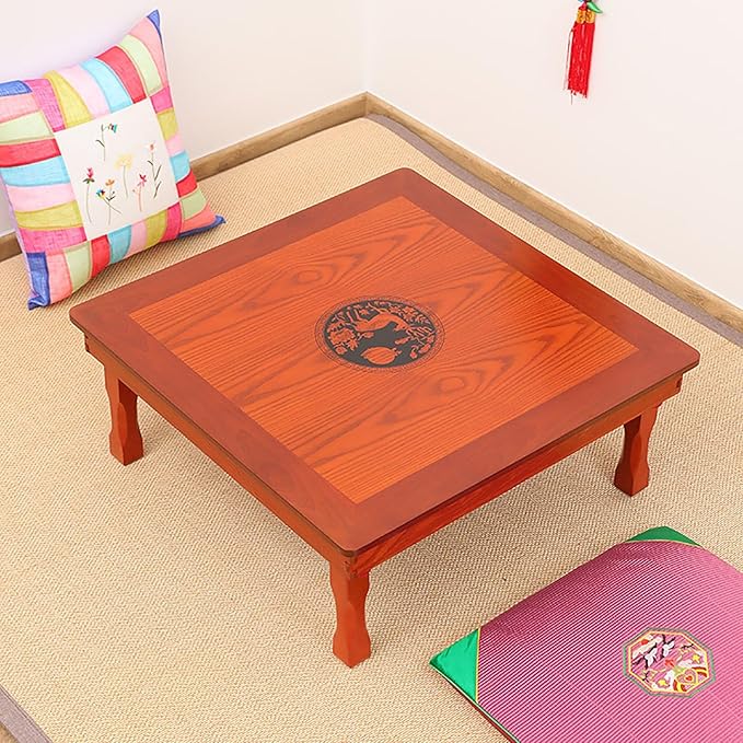 Folding Coffee Table, Square Wooden Low Table, Japanese Floor Sitting Tables - Image 4